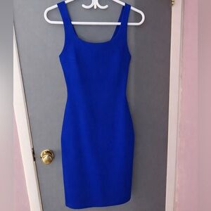 Haute Monde Cobalt Blue Tank Sheath Midi Dress